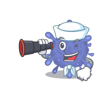 Biohazard viruscorona in Sailor cartoon character design with binocular