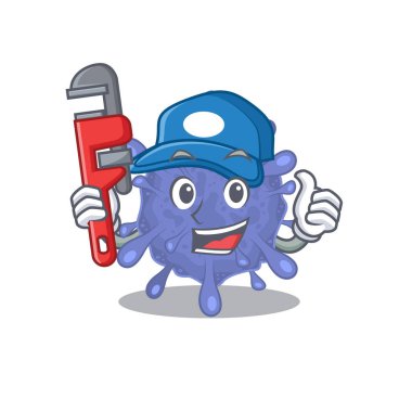 Smart Plumber biohazard viruscorona on cartoon character design