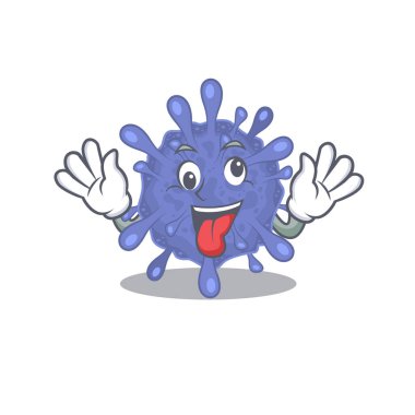 A picture of crazy face biohazard viruscorona mascot design style
