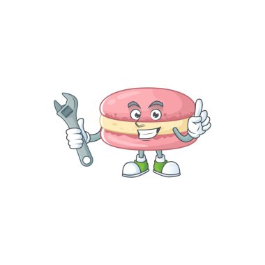 Çilekli badem makinesinin maskot tasarımı konsepti