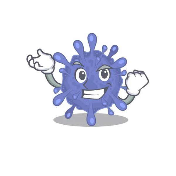 Biohazard Viruscorona Cartoon Character Style Happy Face Vector Illustration — Stock Vector