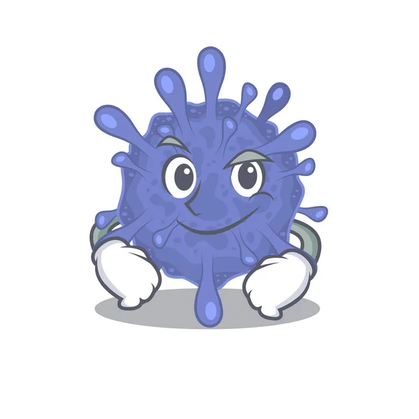 Funny Biohazard Viruscorona Mascot Character Showing Confident Gesture Vector Illustration — Stock Vector