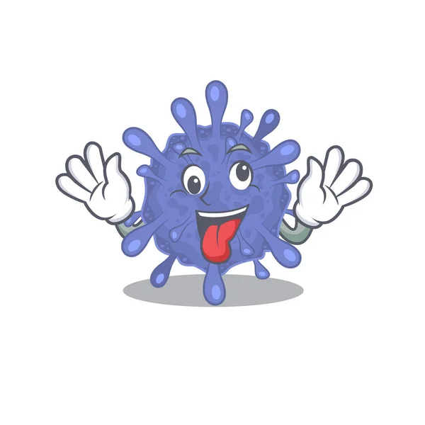 Una imagen de cara loca biohazard viruscorona mascota estilo de diseño — Vector de stock
