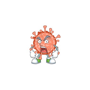 Bulbul coronavirus maskotu tasarımı kızgın yüzü gösteriyor