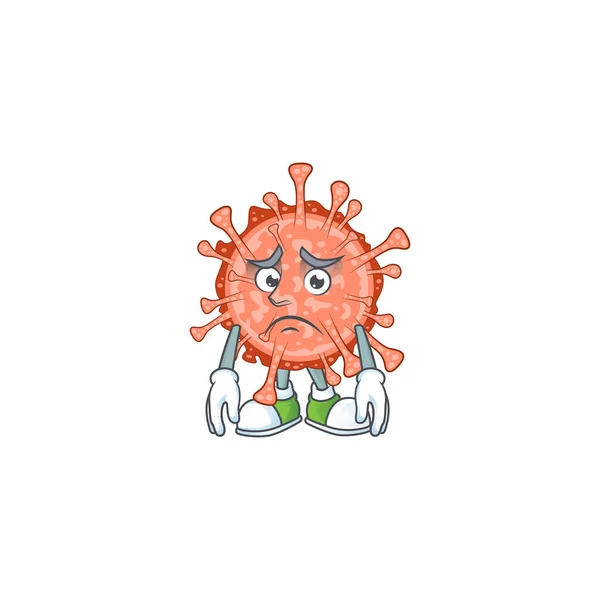 Bulbul coronavirus mascote estilo de design com rosto preocupado — Vetor de Stock