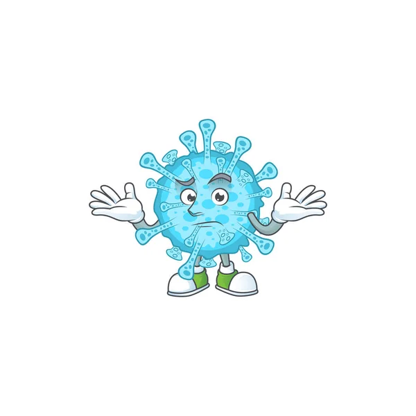 Uma imagem de sorrindo febre coronavírus desenho animado estilo de design de personagem — Vetor de Stock
