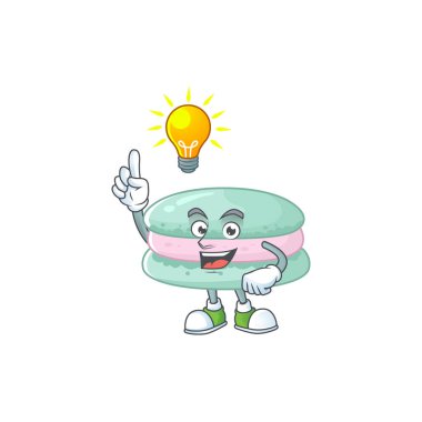 Vanilya mavisi, maskot karakter tasarımı ve şirin bir jesti var.