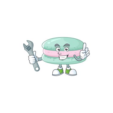 Vanilya mavisi makaron mekaniğinin maskot tasarımı konsepti