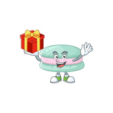 Vanilya mavisi bir maskot tasarımı. Deli yüzünü gösteriyor.