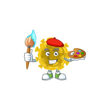 Bir sanatsal bulaşıcı koronavirüs sanatçısı karikatür tasarımı.