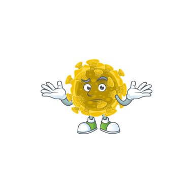 Sırıtkan bulaşıcı koronavirüs çizgi film karakter tasarımı stili