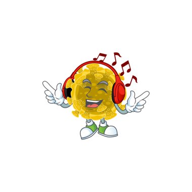Bulaşıcı Coronavirüs 'ün müzikten hoşlanan maskot tasarımı
