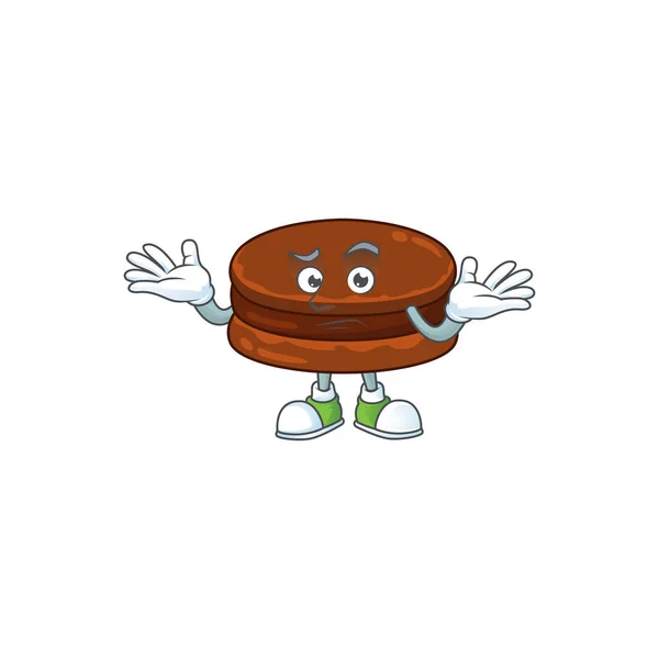 Una Imagen Chocolate Sonriente Alfajor Dibujos Animados Estilo Diseño Personajes — Vector de stock