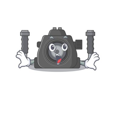 Sualtı kamerasının karikatür karakteri şaşırtıcı bir jest yapıyor.