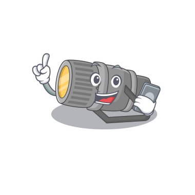 Telefondan konuşan sualtı fenerinin maskot tasarımı