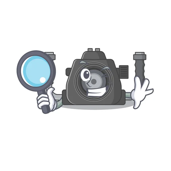 Підводний Фотоапарат Дизайні Персонажів Розумного Детектива Векторні Ілюстрації — стоковий вектор