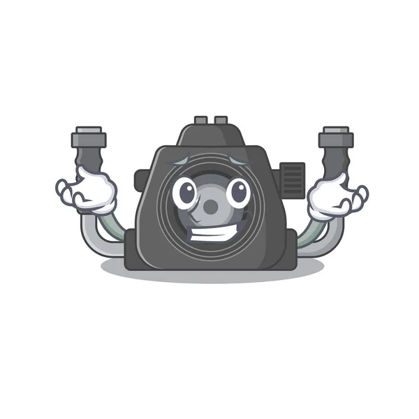 Happy face of underwater camera mascot style of cartoon — стоковый вектор