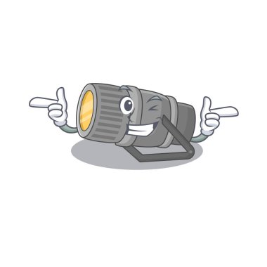 Gülen sualtı feneri çizgi film tasarımı. Göz kırpan bir şekil.