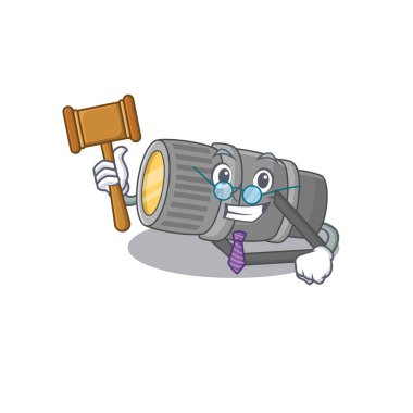 Karizmatik Yargıç sualtı feneri çizgi film karakteri tasarımı şirin gözlükler takıyor.