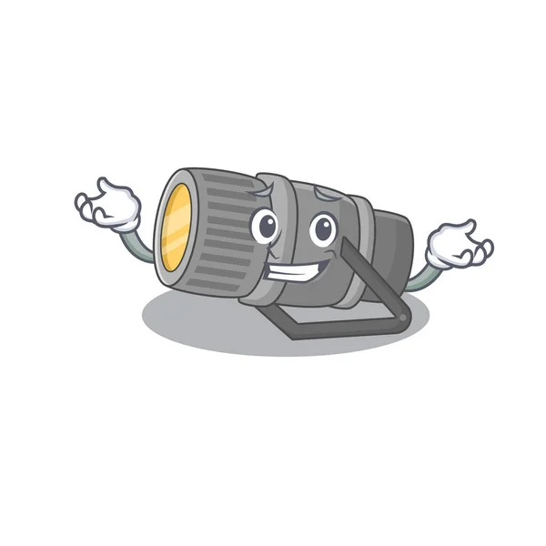 Happy face of underwater flashlight mascot style — стоковый вектор