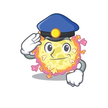 A picture of coronaviridae virus performed as a Police officer clipart