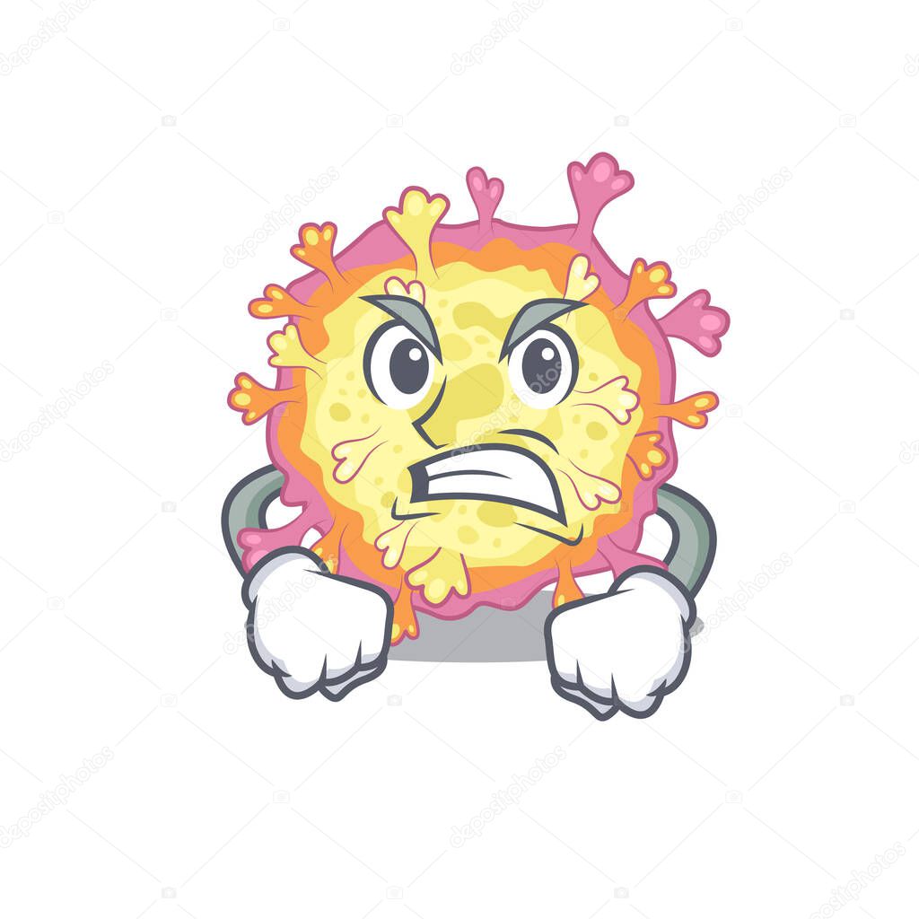 Coronaviridae virus cartoon character design with angry face