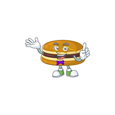 Süper Komik Dorayaki İnek maskot tasarımı tarzında