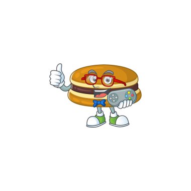 Yetenekli dorayaki oyun maskotu dizaynı denetleyici kullanıyor
