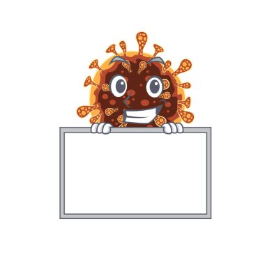 Gülen gama koronavirüs çizgi film karakteri stili tahta getirin