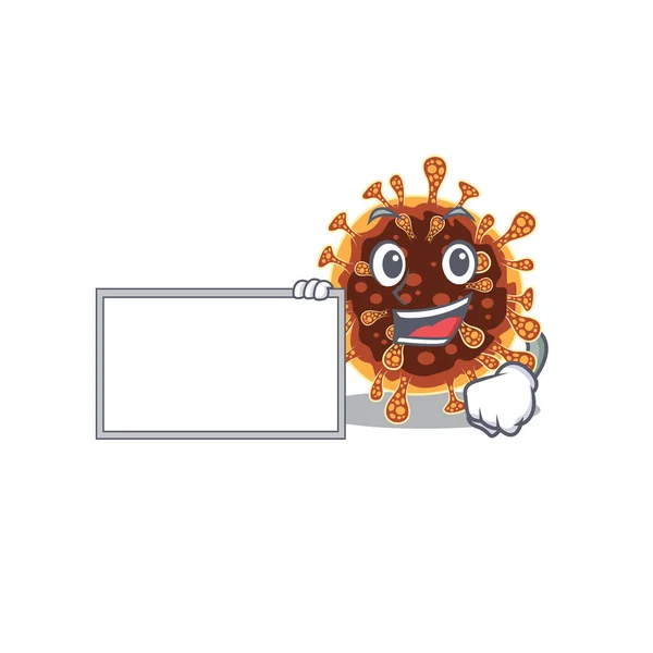 Гамма коронавірус з настільним мультиплікаційним стилем дизайну талісмана — стоковий вектор