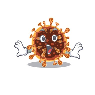 Gamma Coronavirus 'un karikatür karakteri şaşırtıcı bir jest yapıyor.