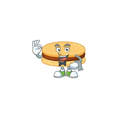 Restoranda çalışan kahverengi bir alfajor garson.