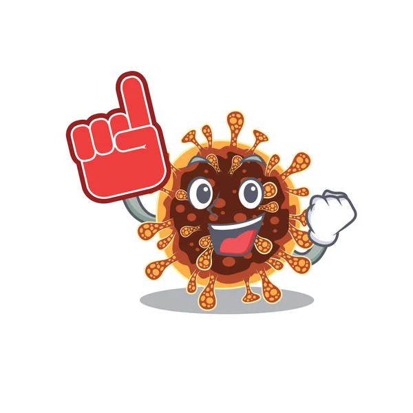 Gamma coronavirus maskot tarzı köpük parmaklı — Stok Vektör