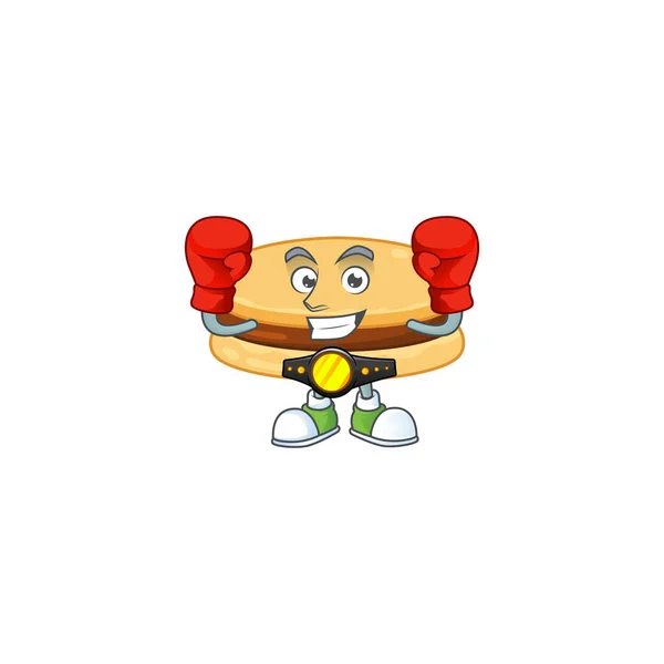 Um boxe desportivo de estilo mascote mascote marrom alfajor — Vetor de Stock