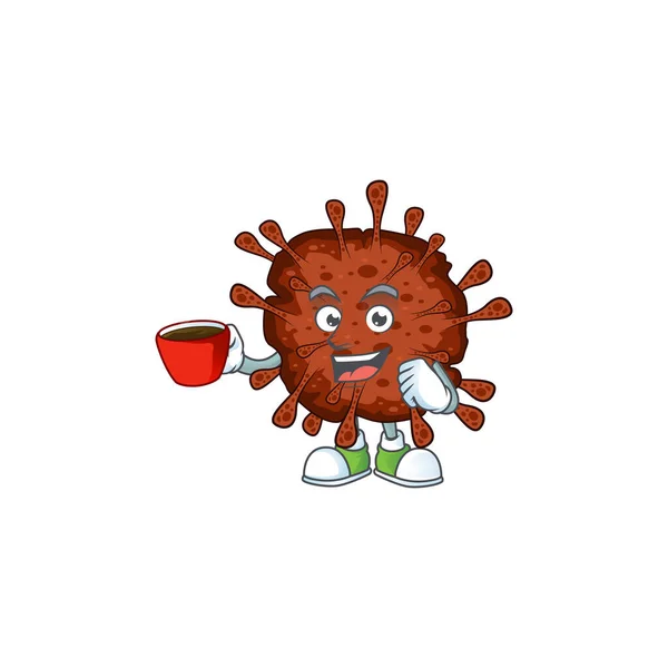 Infezione coronavirus stile disegno della mascotte mostrando un gesto Ok — Vettoriale Stock