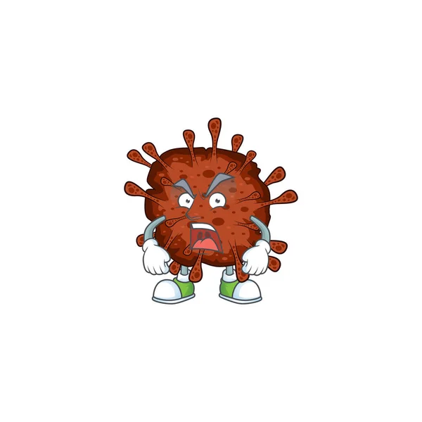 Infection coronavirus mascot design concept showing angry face — Stock Vector