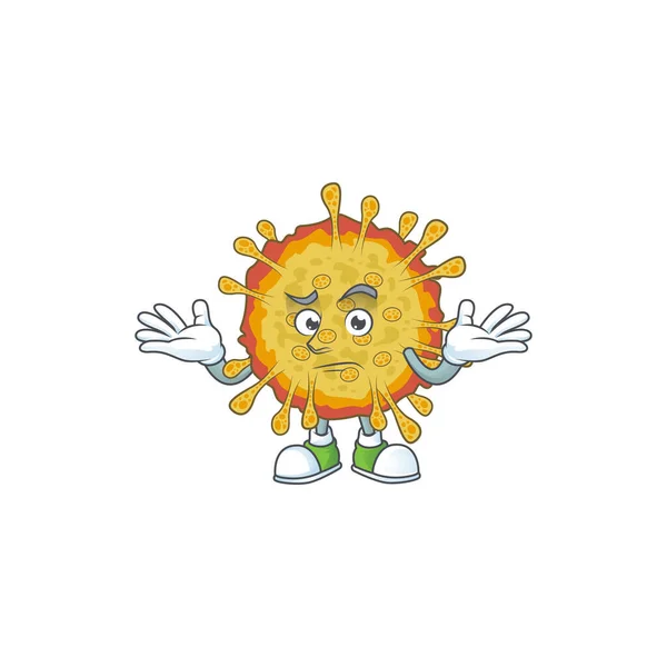 Uma imagem de surtos sorridentes coronavírus desenho animado estilo de design de personagem — Vetor de Stock