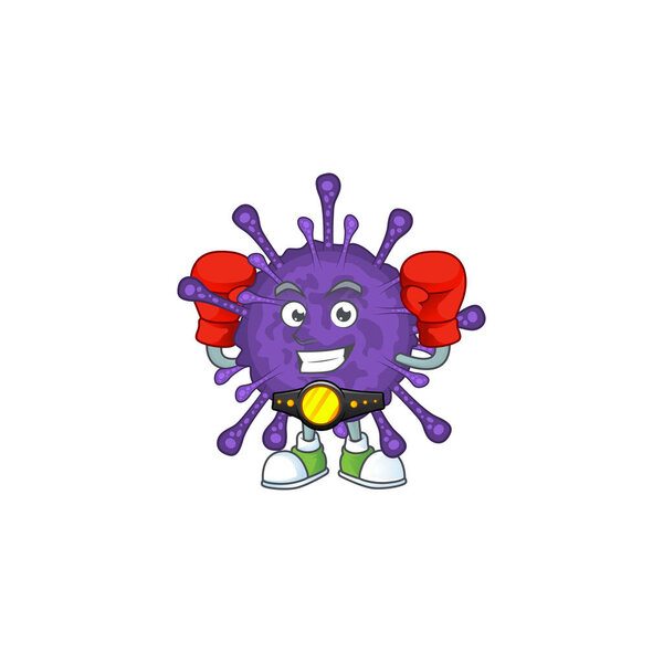 Спортивный бокс в стиле талисмана коронавиринов
