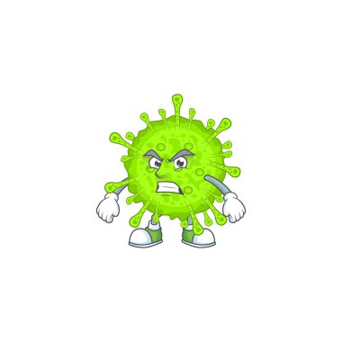 Büyüleyici ortokoronavirinae maskot tasarımı el sallama