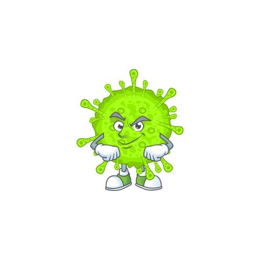 Kendine güvenen ortocoronavirinae maskot tasarımının bir simgesi.
