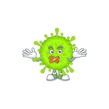 Sessiz jest gösteren Ortocoronavirinae çizgi film karakter tasarımı konsepti