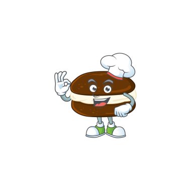 Beyaz şef şapkası takan bir çizgi film karakteri.