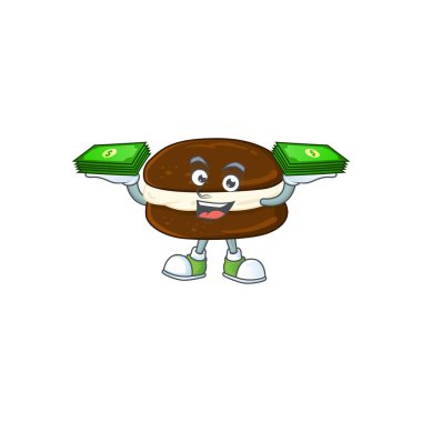 Ellerinde para olan mutlu zengin turta karakteri