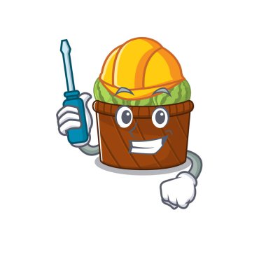 Çizgi film karakteri tasarımı ile sunulan akıllı otomotiv karpuz meyve sepeti