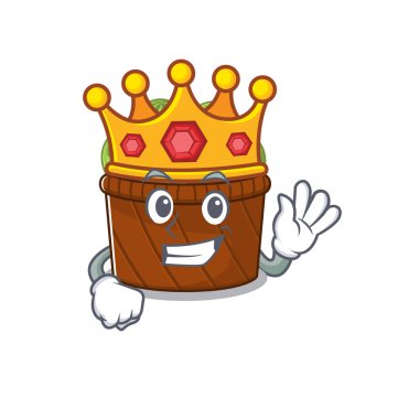 Karpuz meyve sepetinin kraliyet kralı taçlı çizgi film karakteri tasarımı