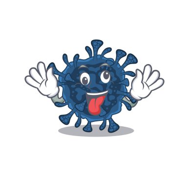 Çılgın yüz Decacovirus maskot tasarım tarzının bir resmi