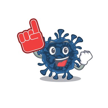 Köpük parmaklı Decacovirus maskot tarzı