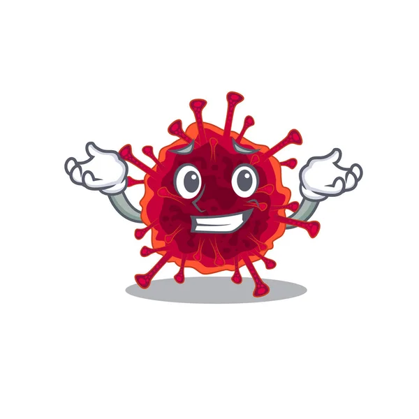 Cara feliz de pedacovirus mascote estilo cartoon —  Vetores de Stock