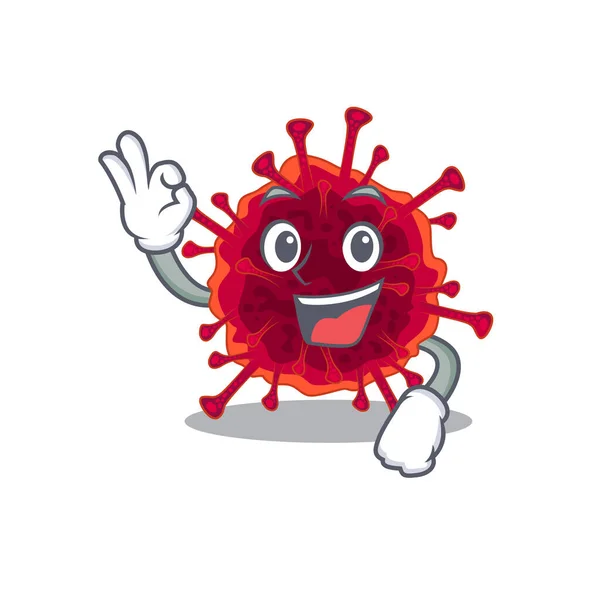 Pedacovirus estilo de diseño de personajes de dibujos animados haciendo un gesto bien — Archivo Imágenes Vectoriales