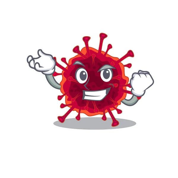 Estilo de personagem de desenho animado pedacovirus com rosto feliz — Vetor de Stock